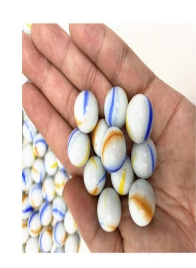 FULLFILLS Glass Marble Balls for playingn Decoration Aquarium Filler (Multicolour 80 pcs Weight 400 gram) - Image 1